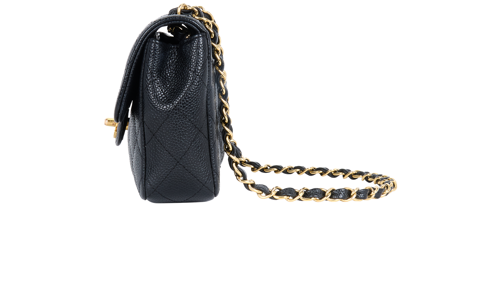 East West Classic Flap, &pound;2,700, Handbags, Black, Caviar Leather, Bottom view